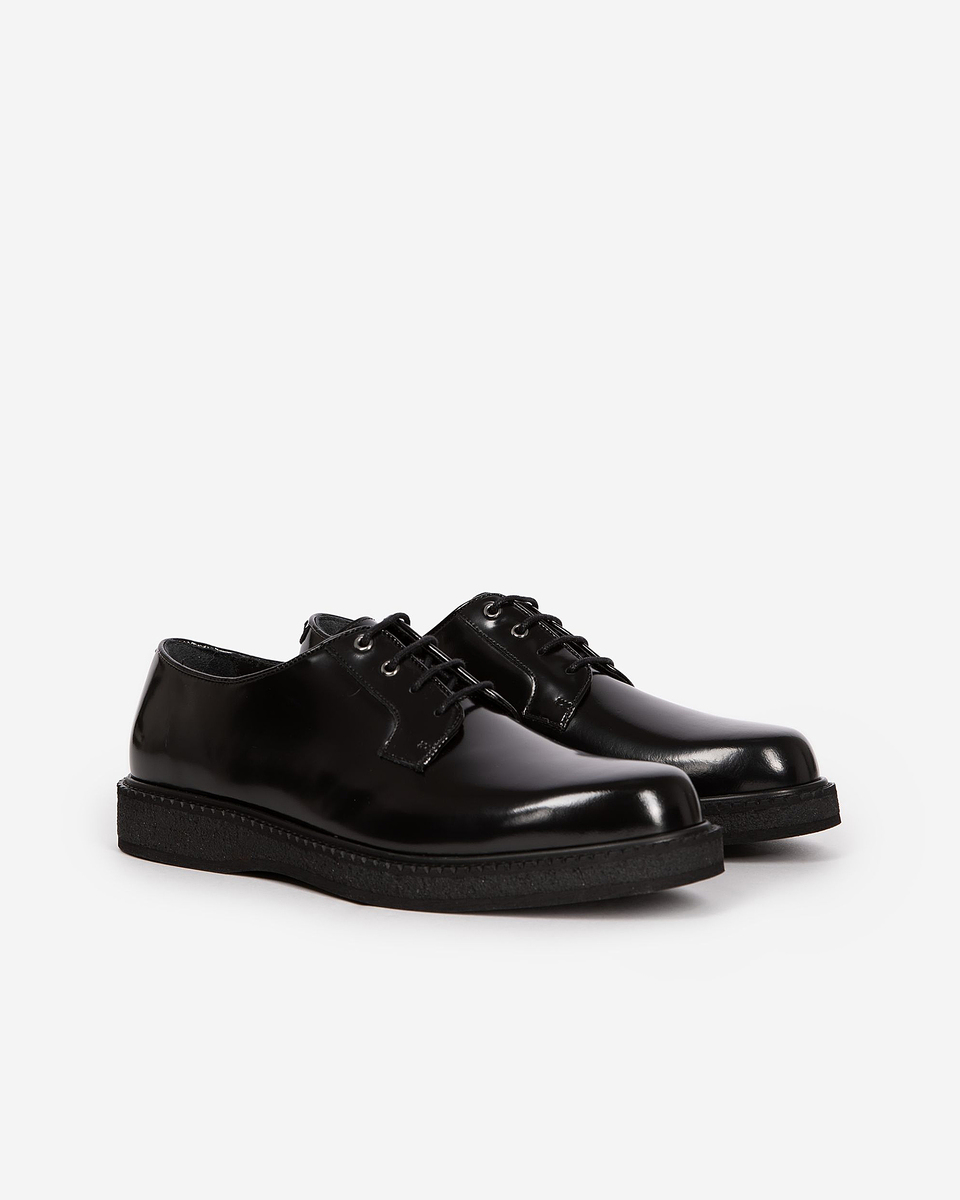 Black leather Derbies with eyelets