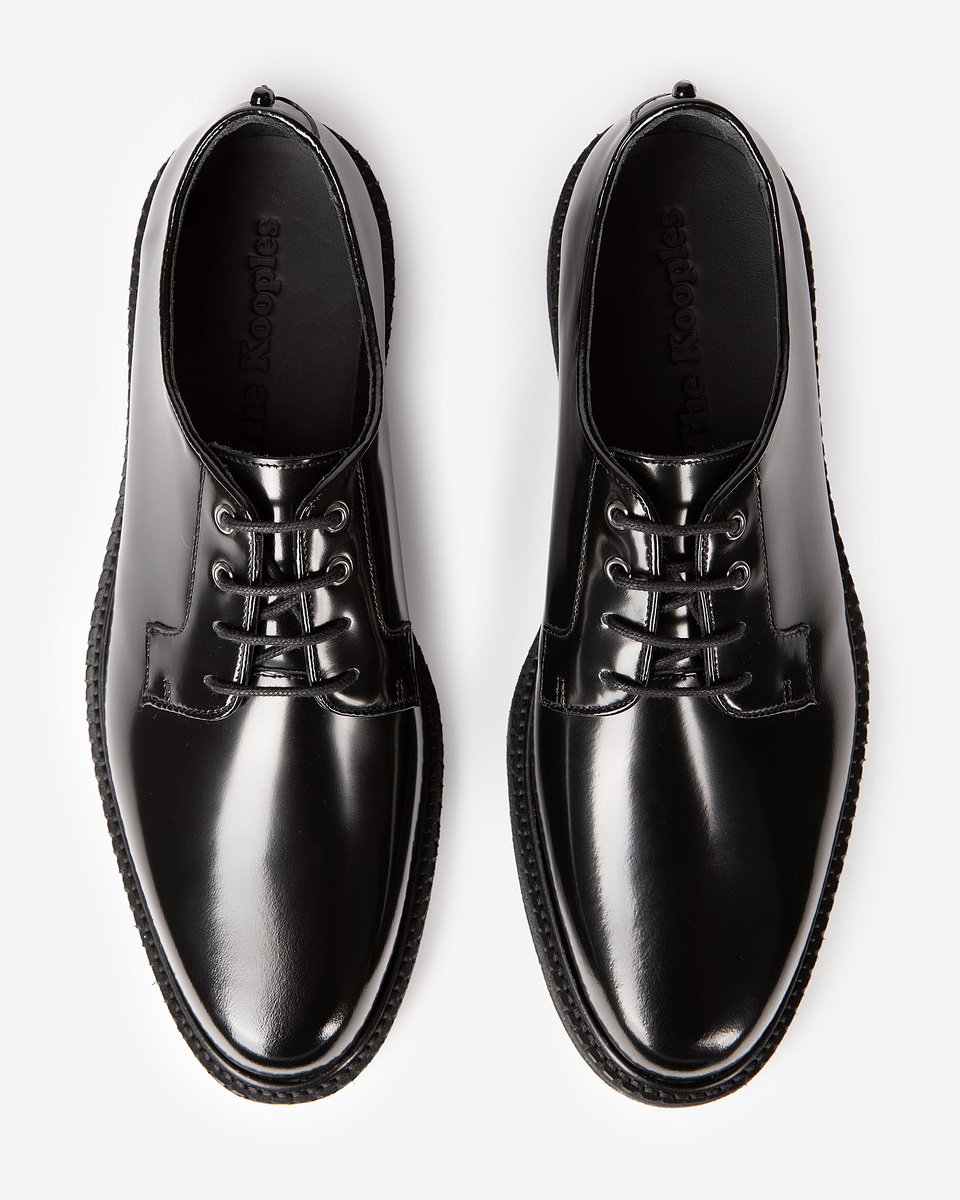Black leather Derbies with eyelets