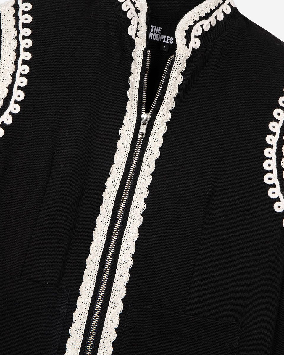 Black cotton embroidered jacket