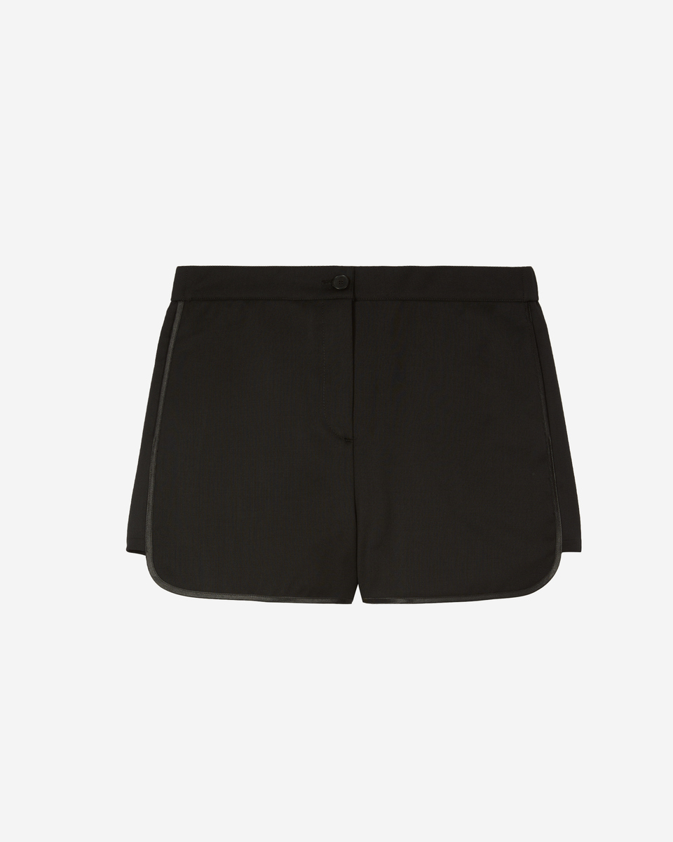 Black wool shorts