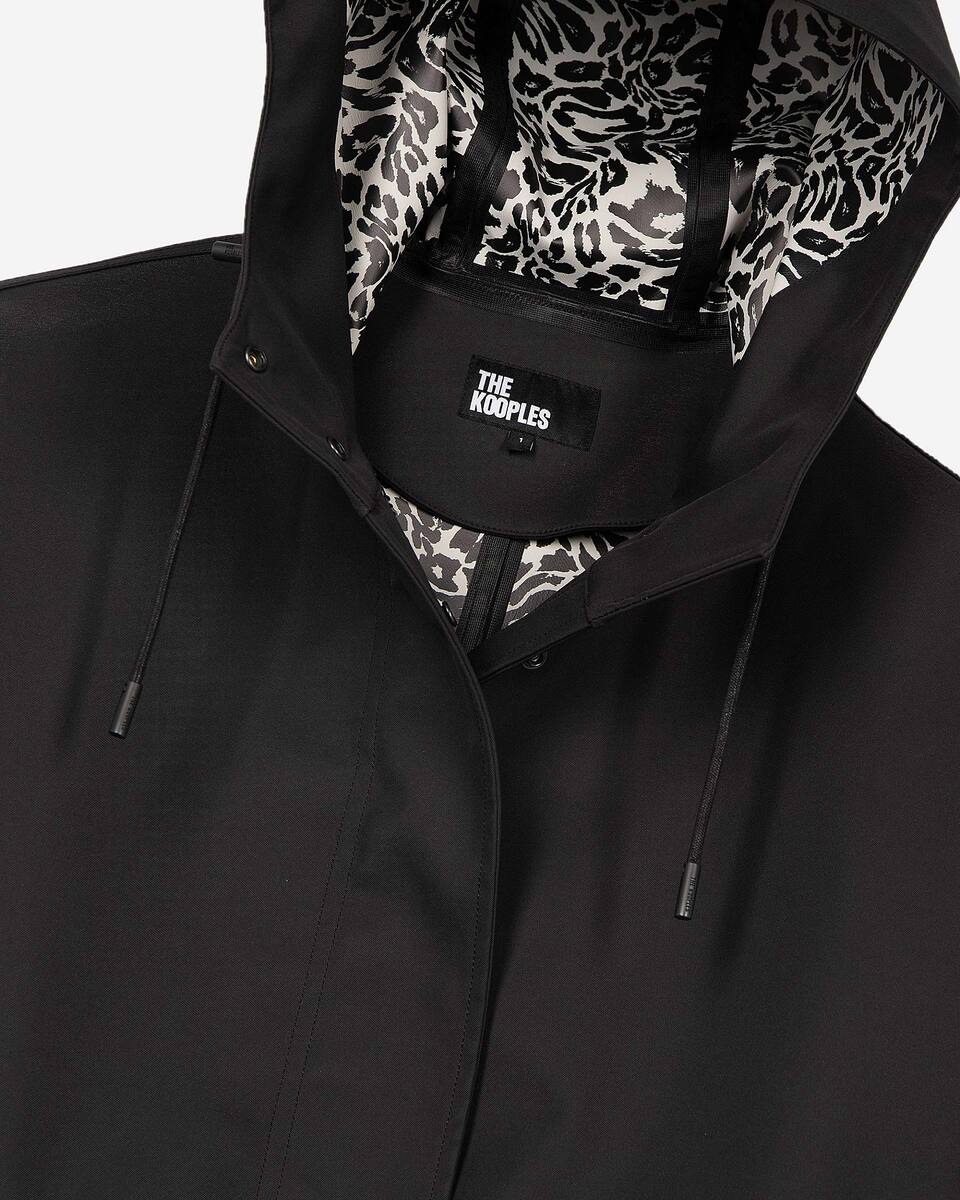 Long black hooded parka