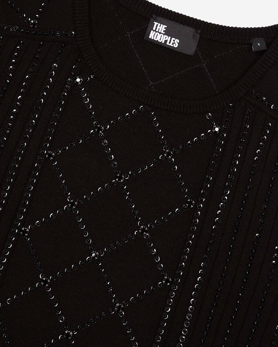 Black rhinestone and pearl sweater