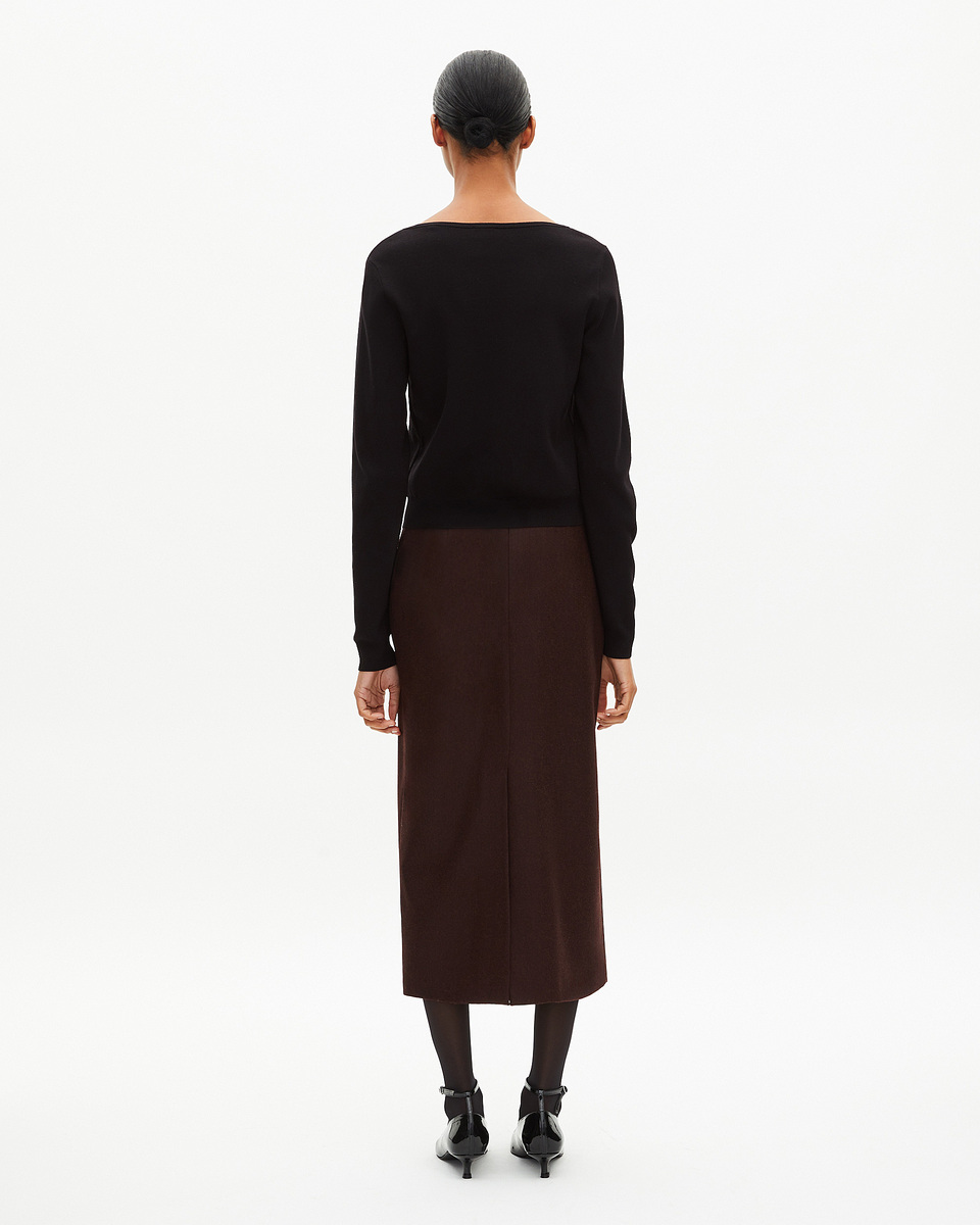 Trompe l'oeil effect sweater with black lace