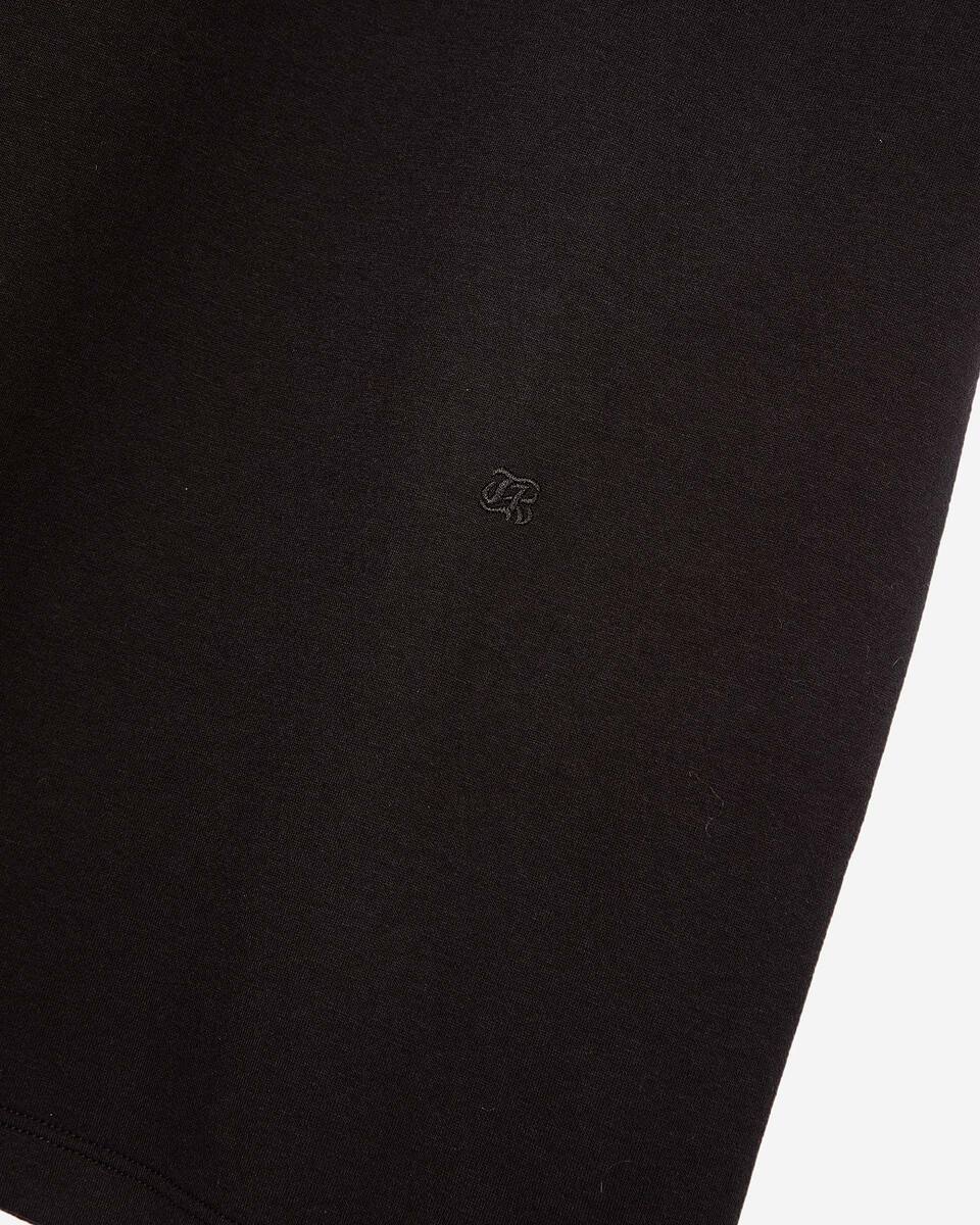 Straight black cotton-blend T-shirt