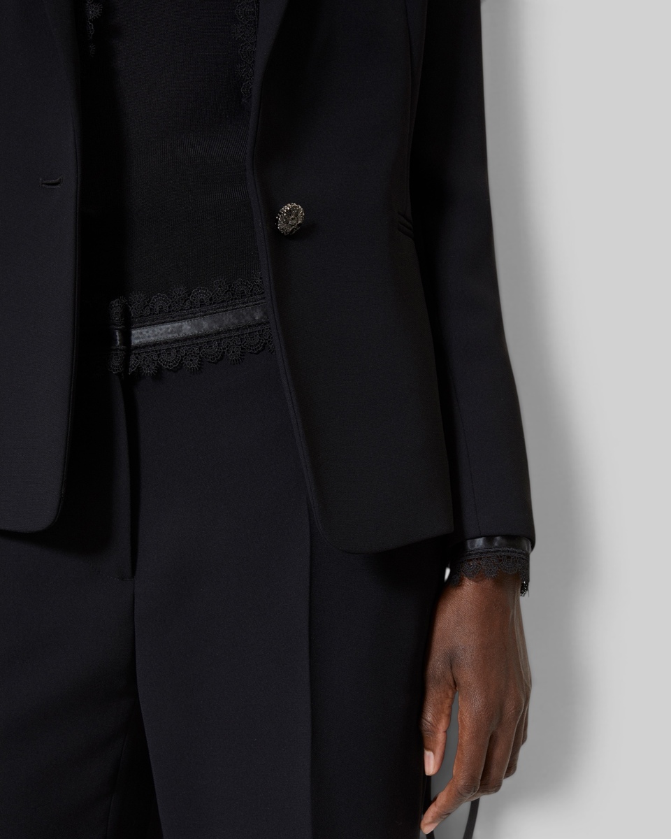 Suit jacket with black lace band