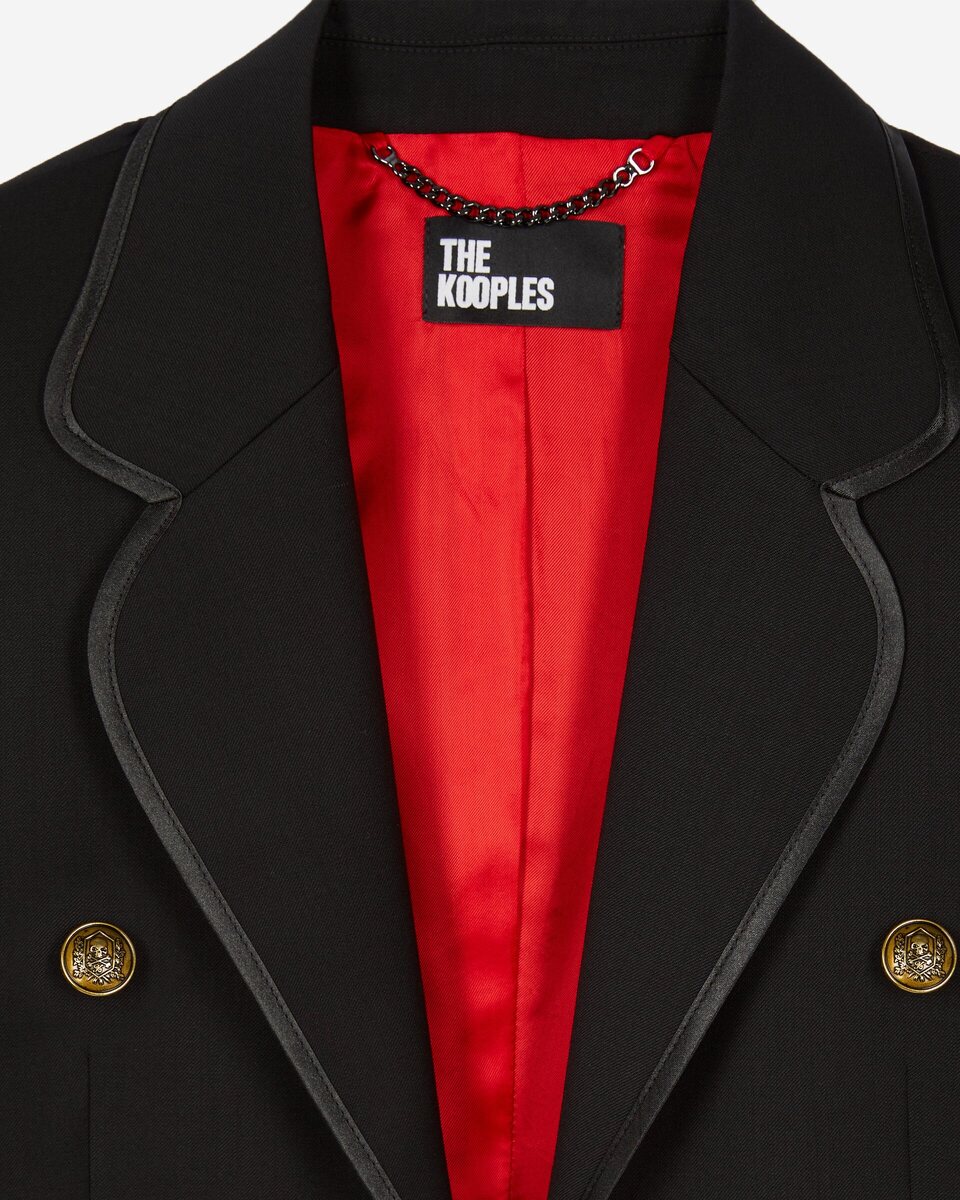 Short black wool-blend jacket