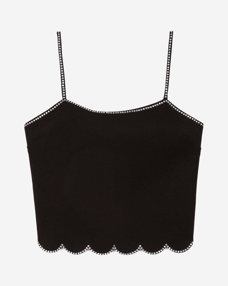 Black rhinestone top