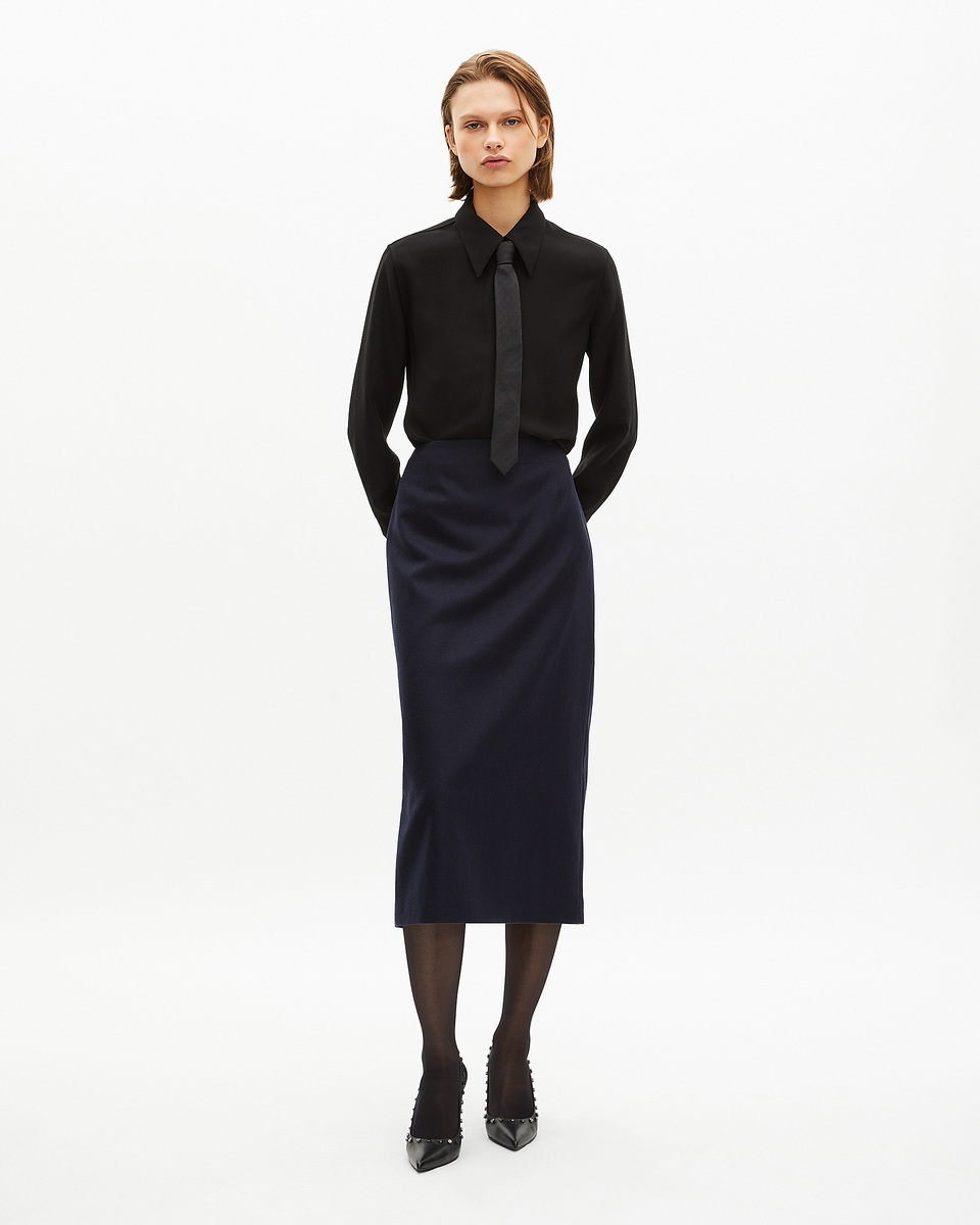 Black satin shirt