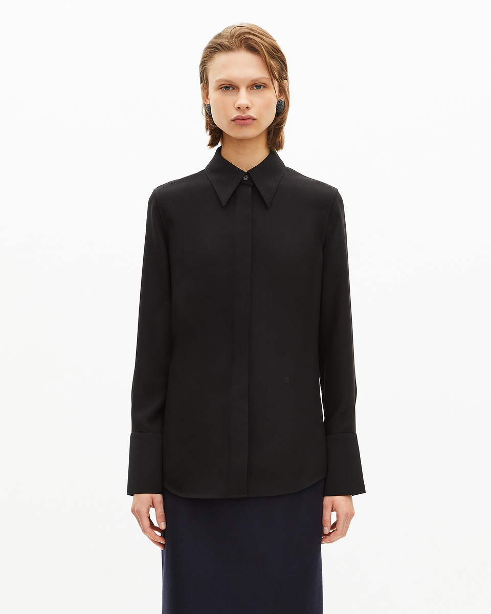 Black satin shirt