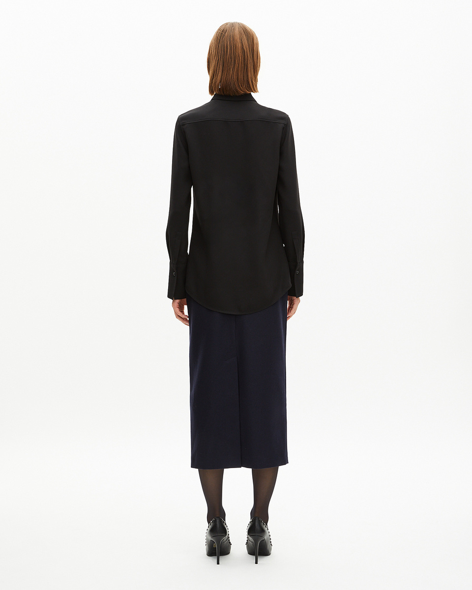 Black satin shirt