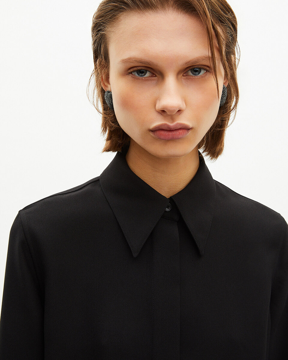 Black satin shirt