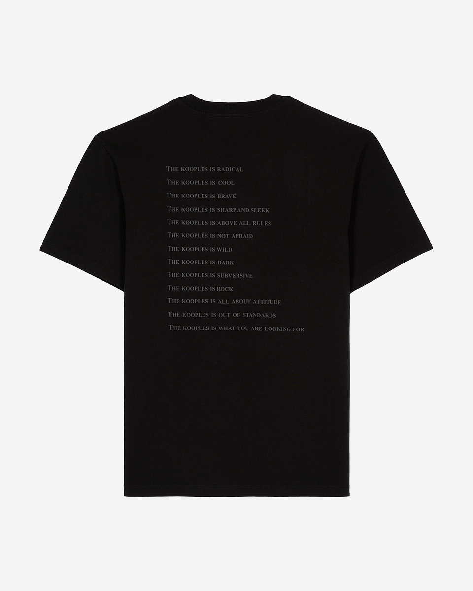 Black What Is denim patch t-shirt