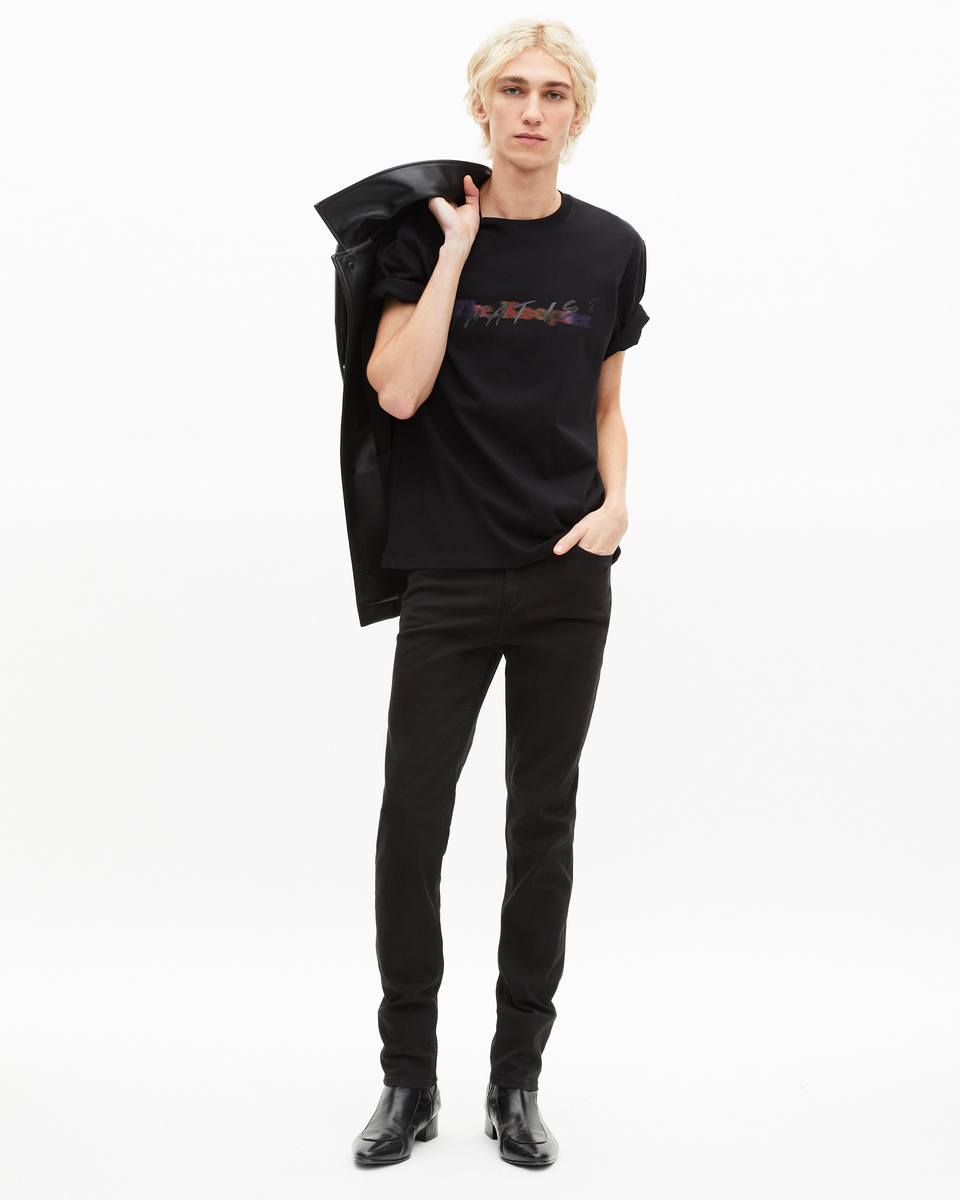 T-shirt with multicolored black logo
