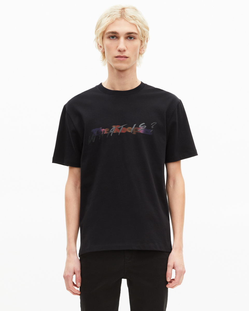 T-shirt with multicolored black logo