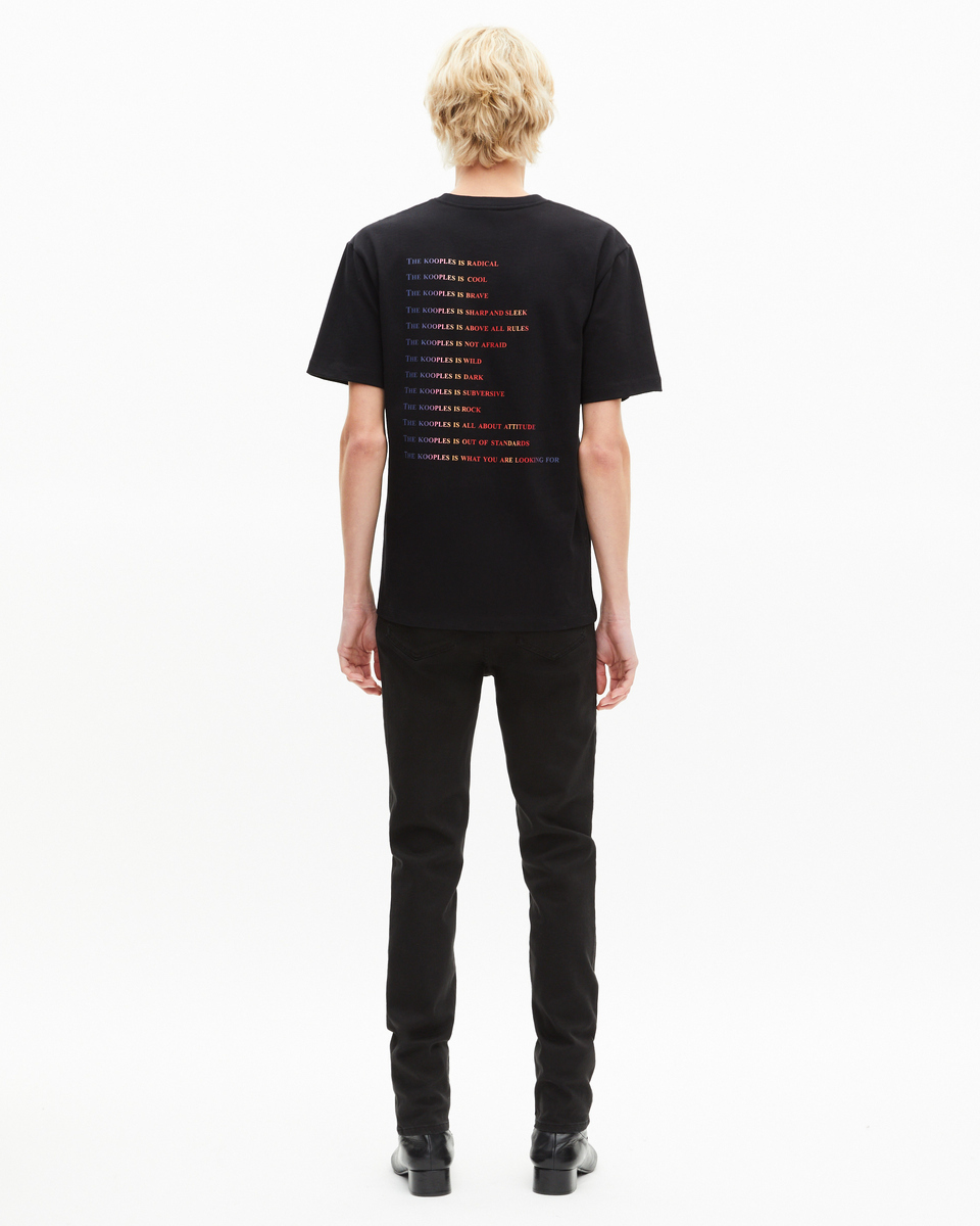 T-shirt with multicolored black logo