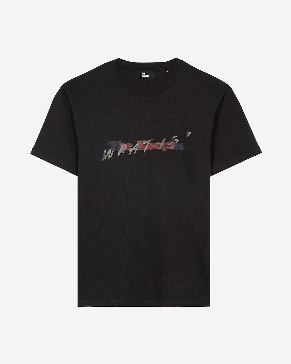 T-shirt with multicolored black logo