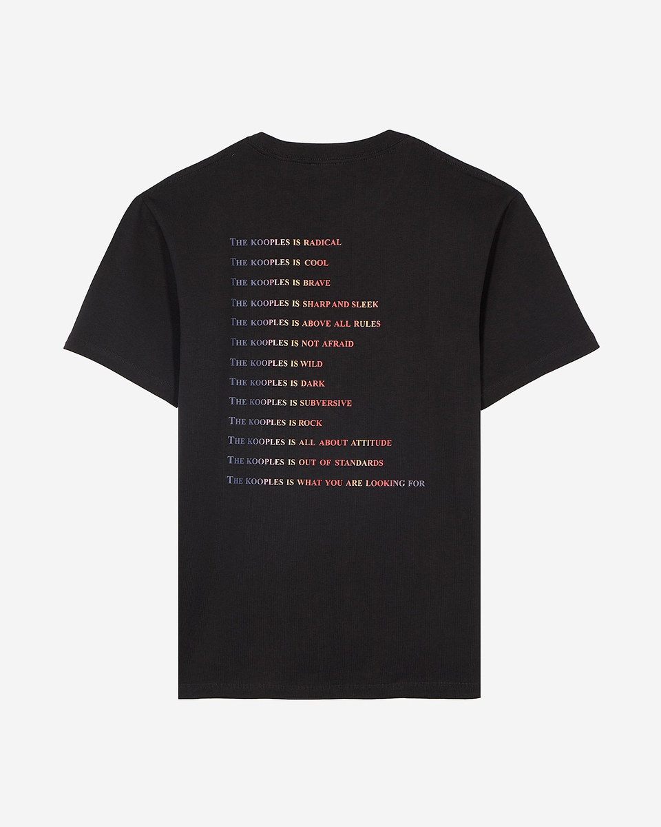 T-shirt with multicolored black logo
