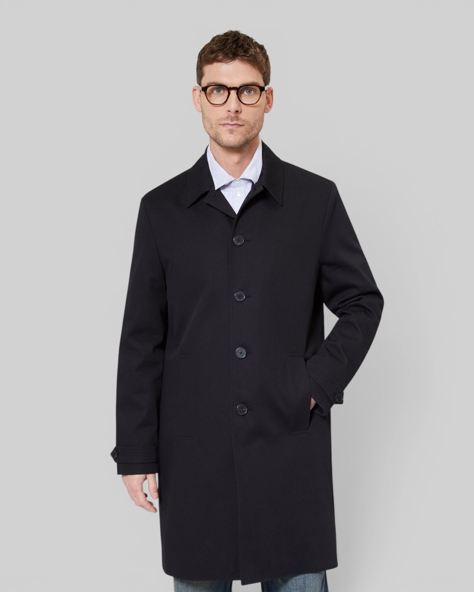 Black single-breasted trench coat