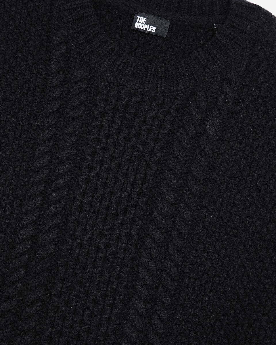 Black wool cable sweater