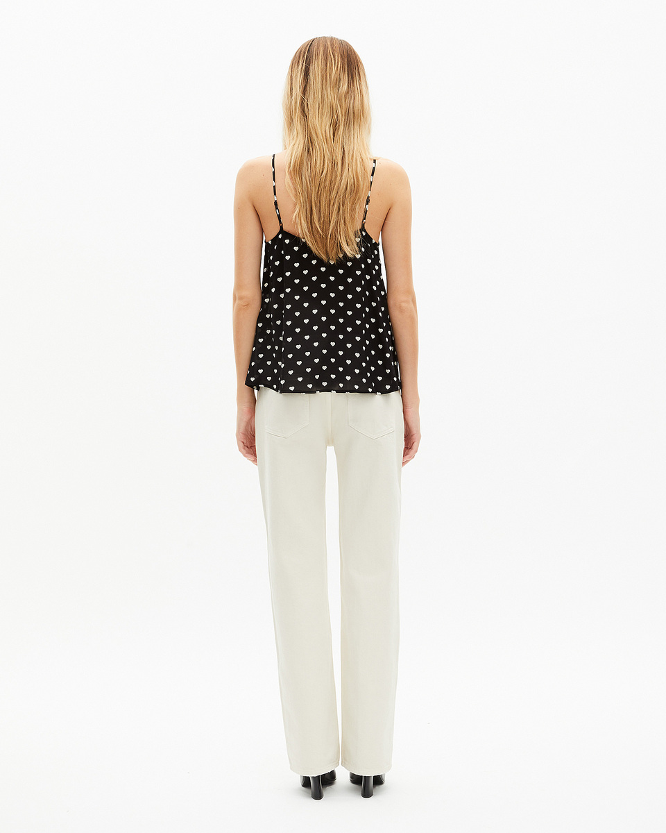 Black heart print camisole