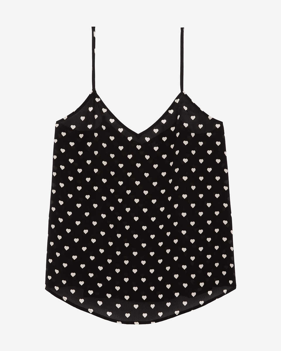 Black heart print camisole