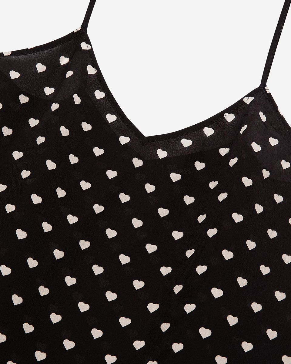 Black heart print camisole