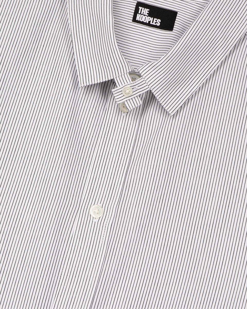 Black striped collared shirt