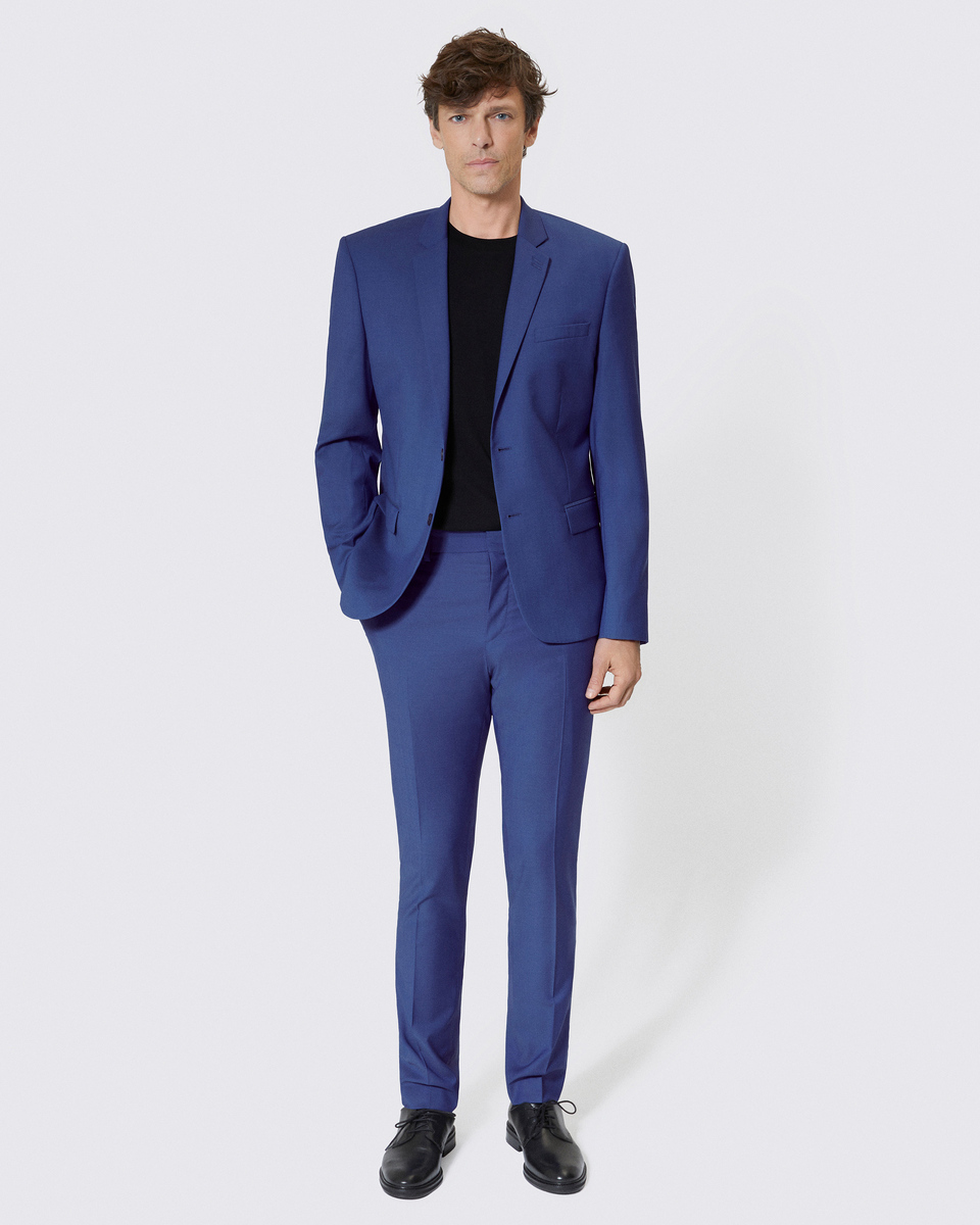 Blue wool suit jacket