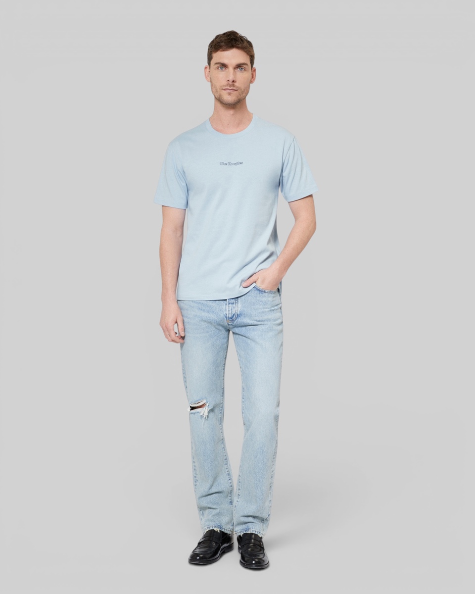 T-shirt with contrasting blue logo
