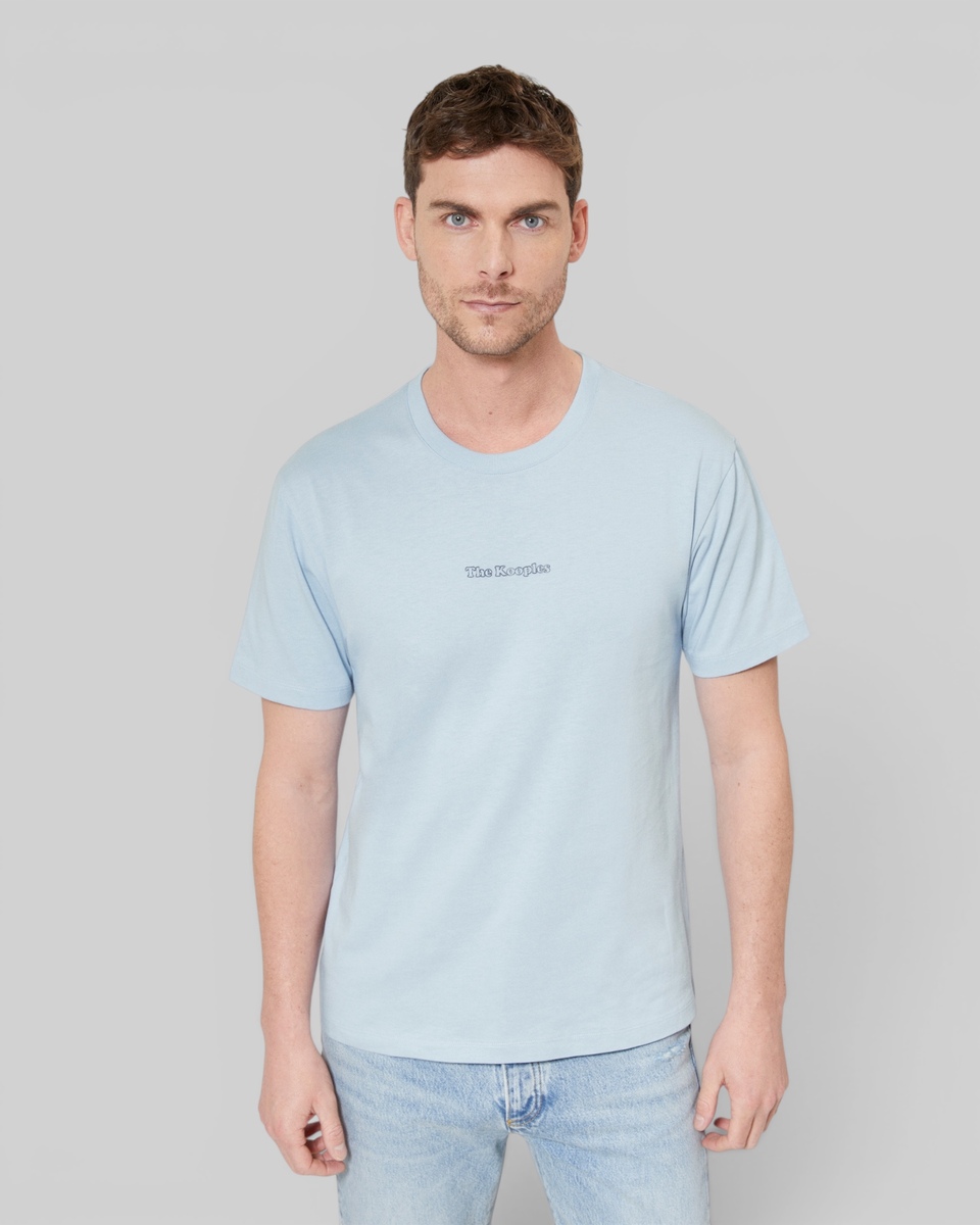 T-shirt with contrasting blue logo