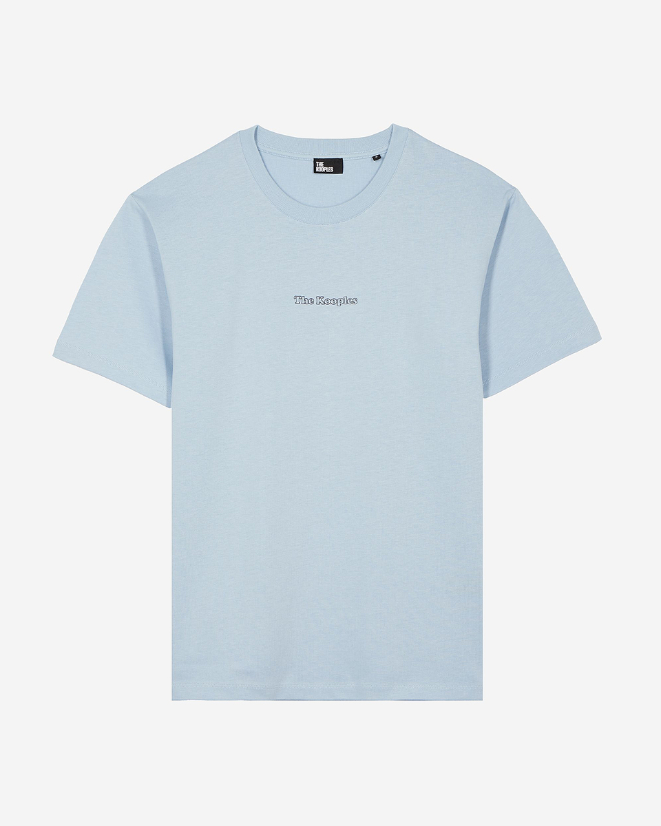 T-shirt with contrasting blue logo