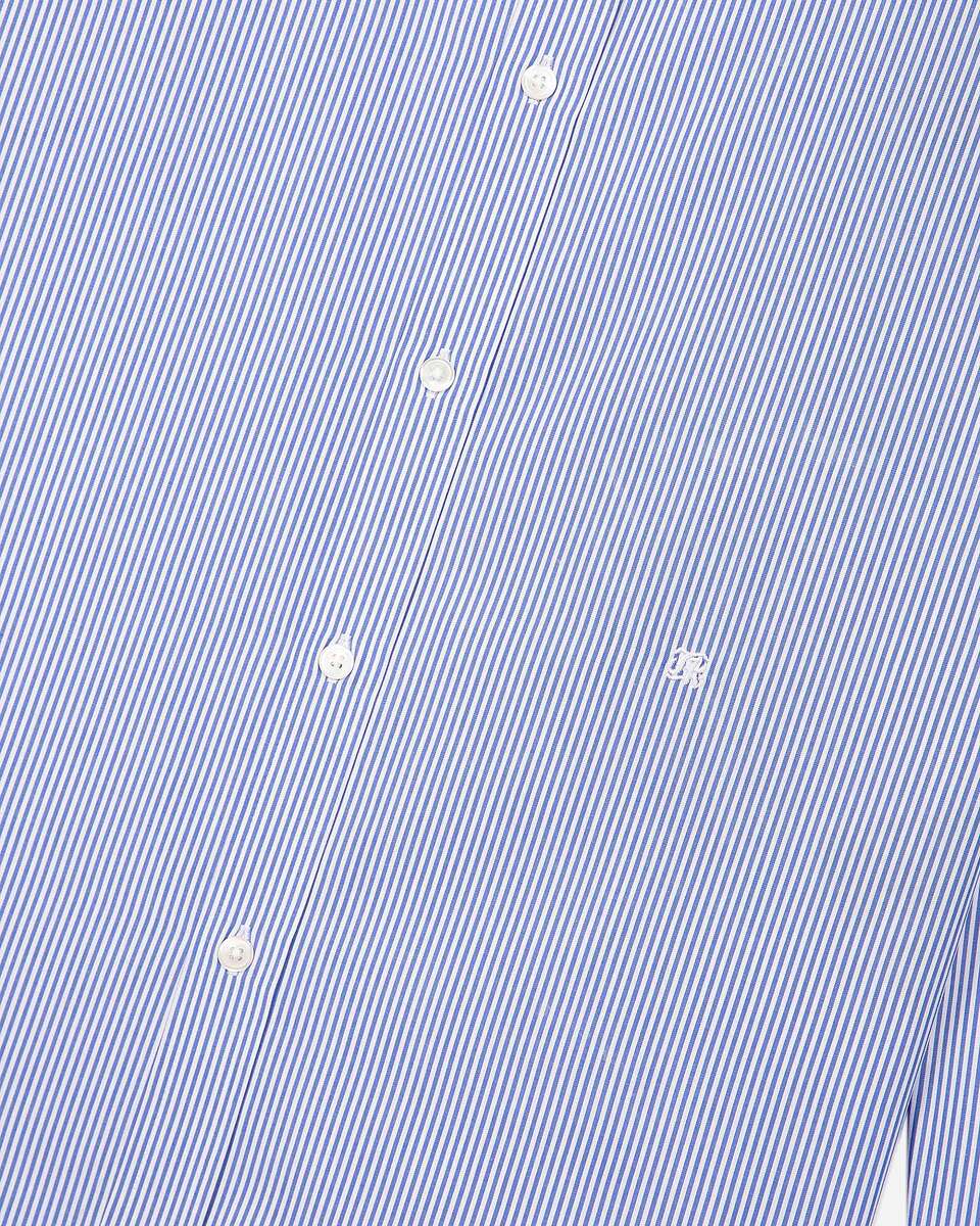 White and blue striped shirt