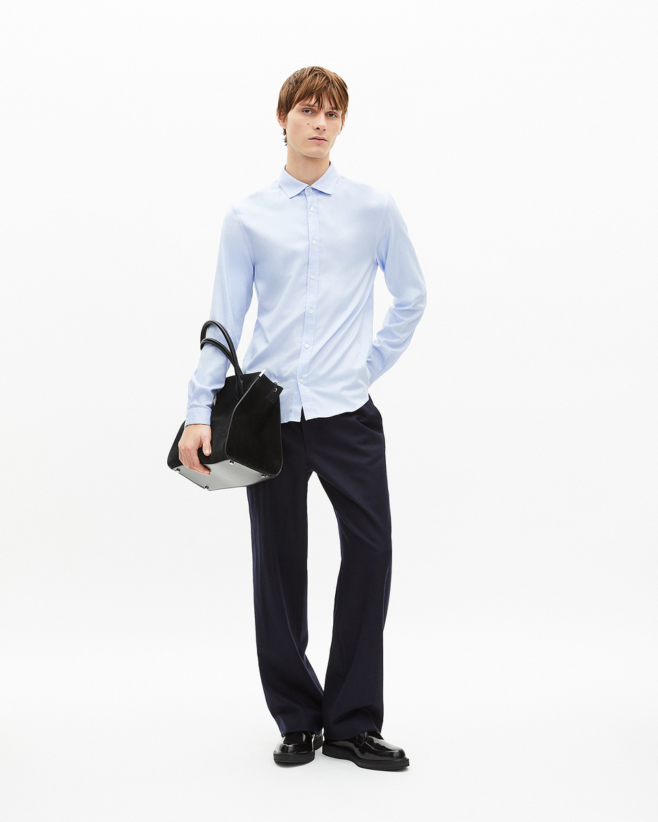 Italian collar shirt, blue