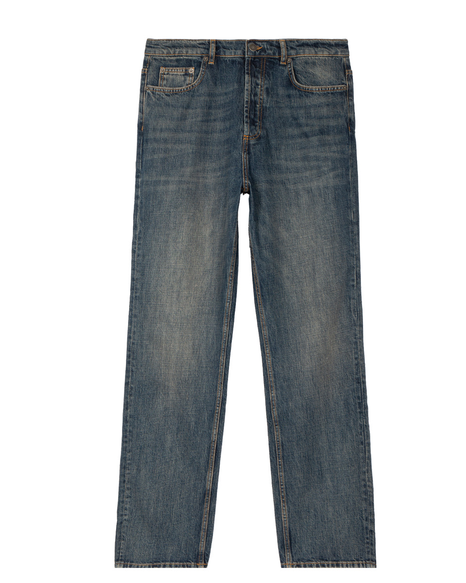 Blue-gray straight-leg jeans