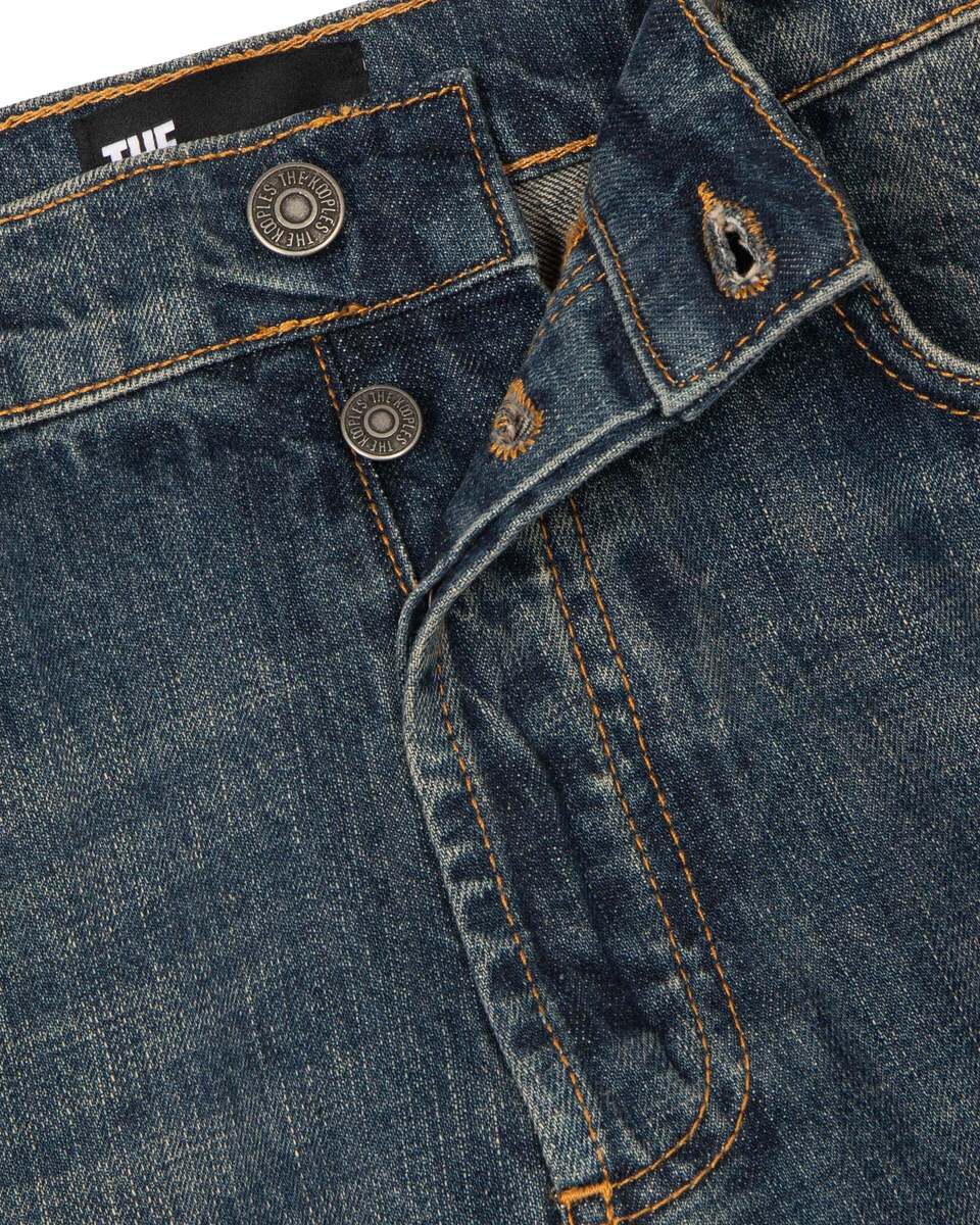 Blue-gray straight-leg jeans
