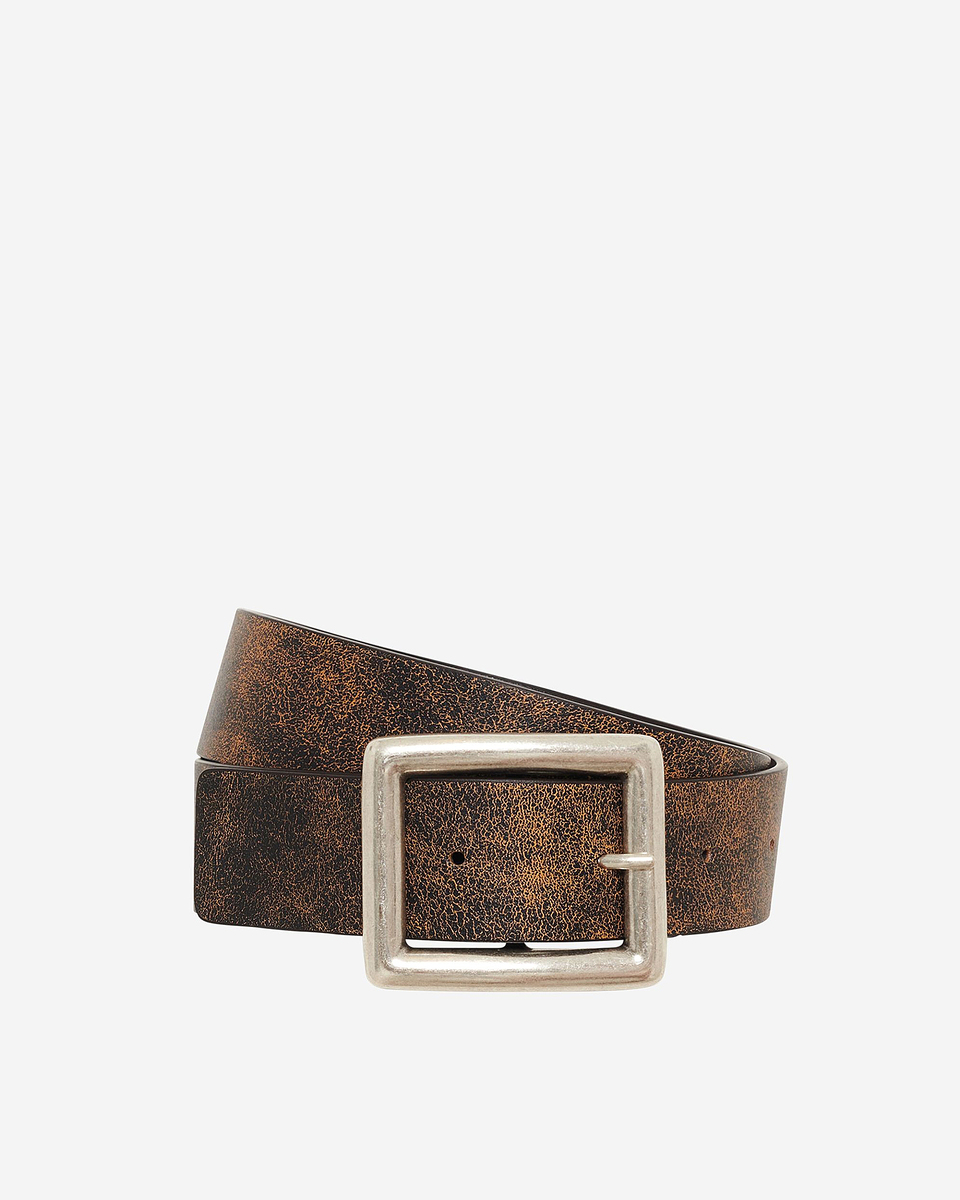 Brown vintage-effect belt