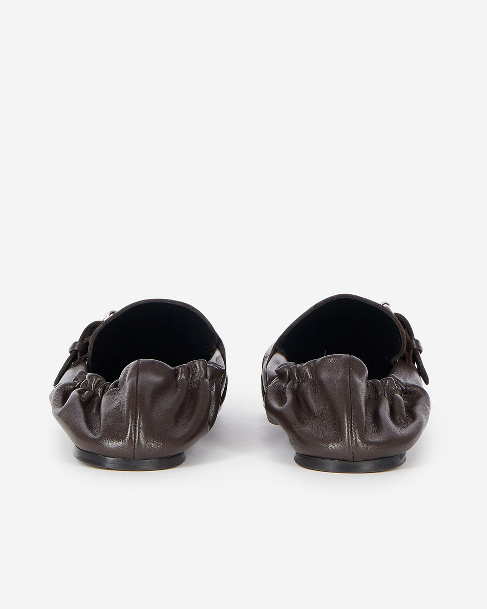 Brown leather loafers