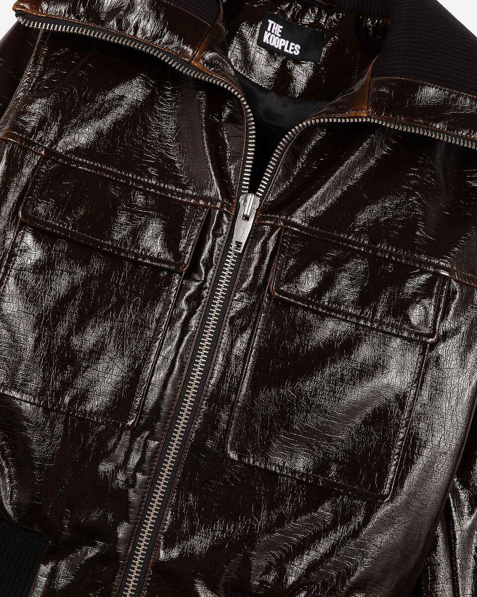 Brown vinyl-effect jacket