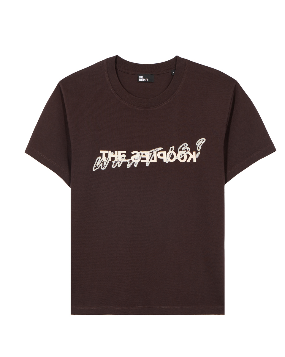 'What Is' T-shirt with brown rhinestones