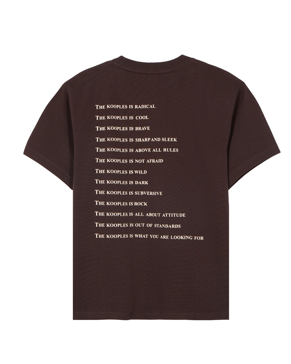 'What Is' T-shirt with brown rhinestones