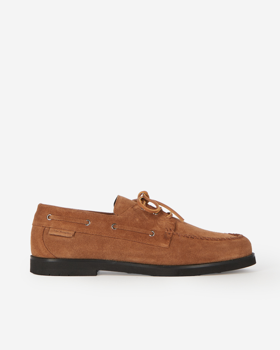 Cognac suede loafers