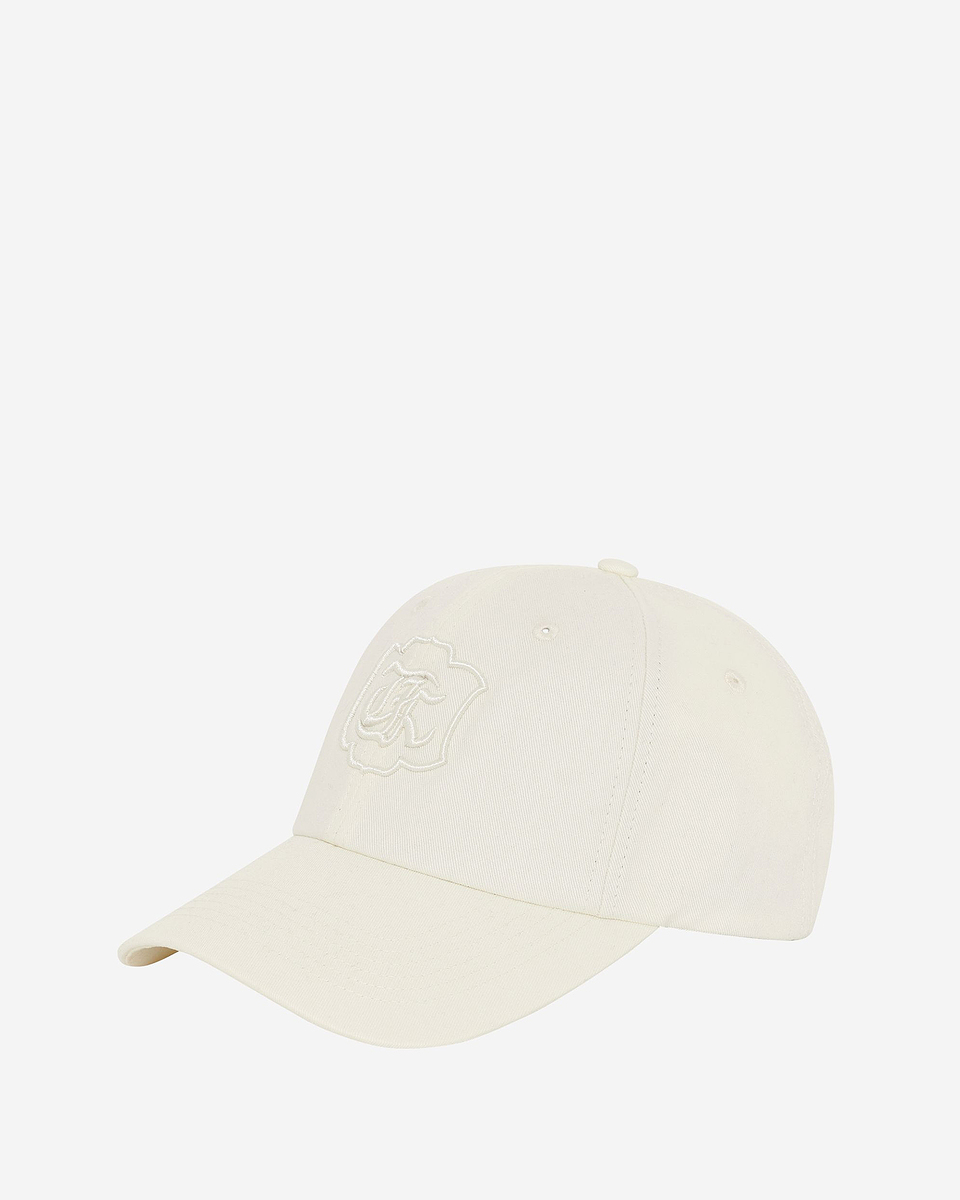 Embroidered ecru blazon cap