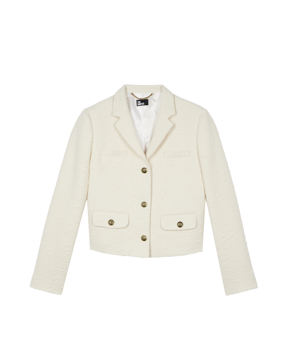 Tweed suit jacket in ecru