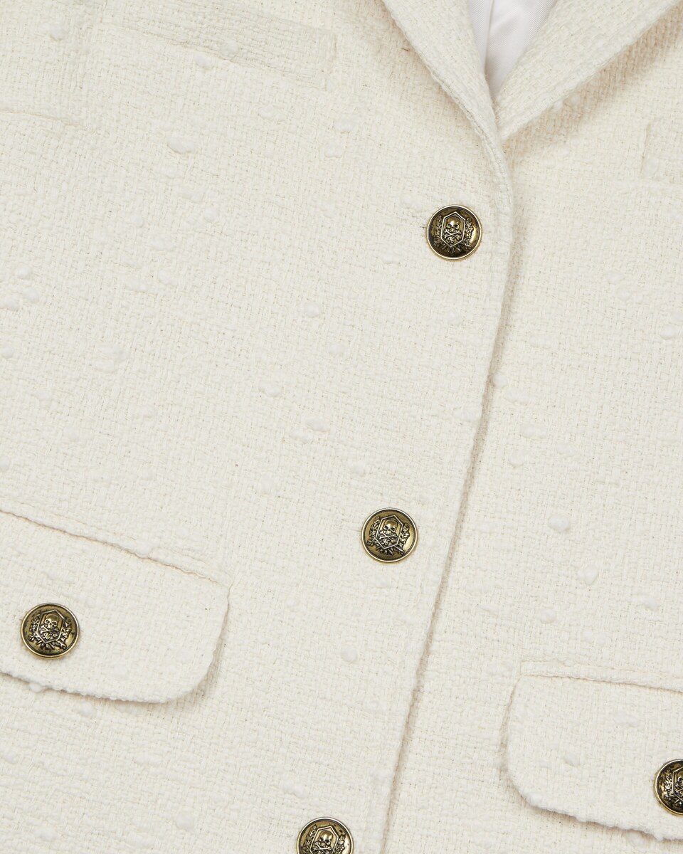 Tweed suit jacket in ecru