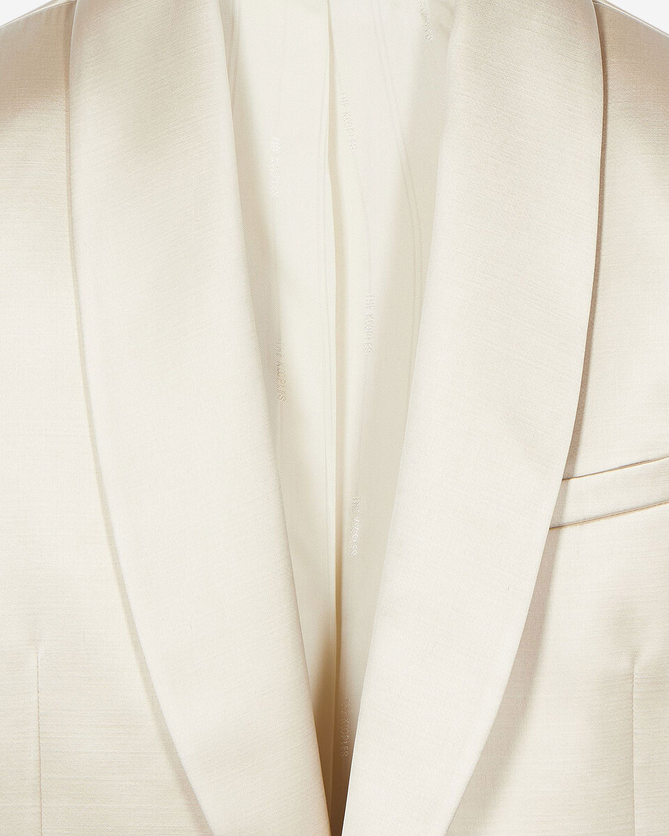 Off-white satin tuxedo jacket