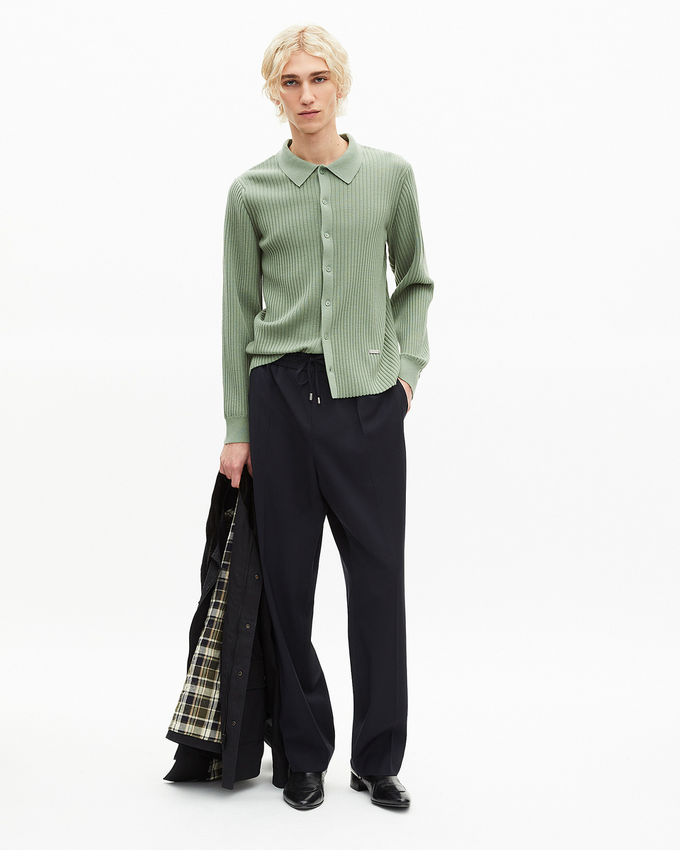 Almond green ribbed cardigan
