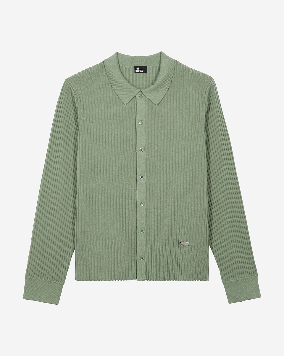 Almond green ribbed cardigan