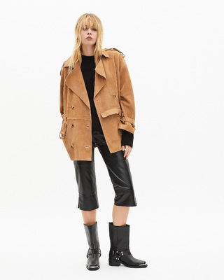 Beige leather jacket