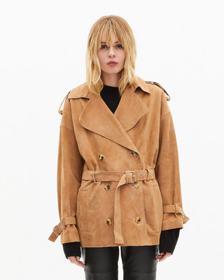 Beige leather jacket