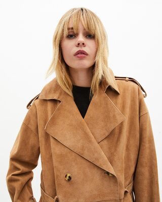 Beige leather jacket